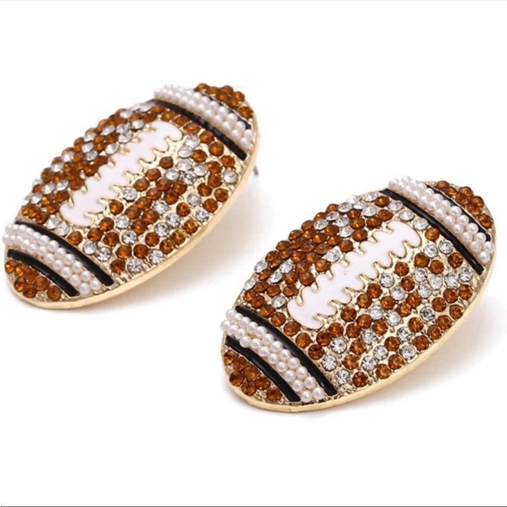 Bauble Bar "Game Day Glam" Football Earrings - Picture 2 of 6